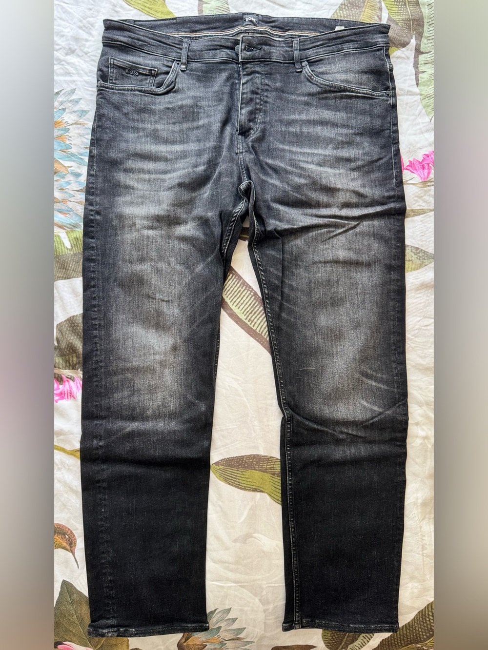 Boss Slim Fit Washed Black Jeans